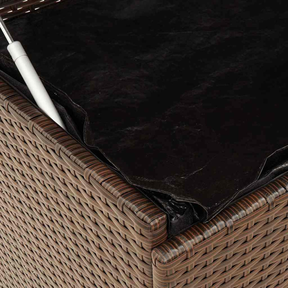 Produktbild för Dynbox på hjul brun 110x55x73 cm konstrottning