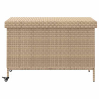 Produktbild för Trädgårdslåda med hjul blandad beige 110x55x73 cm konstrotting