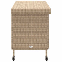 Produktbild för Trädgårdslåda med hjul blandad beige 110x55x73 cm konstrotting