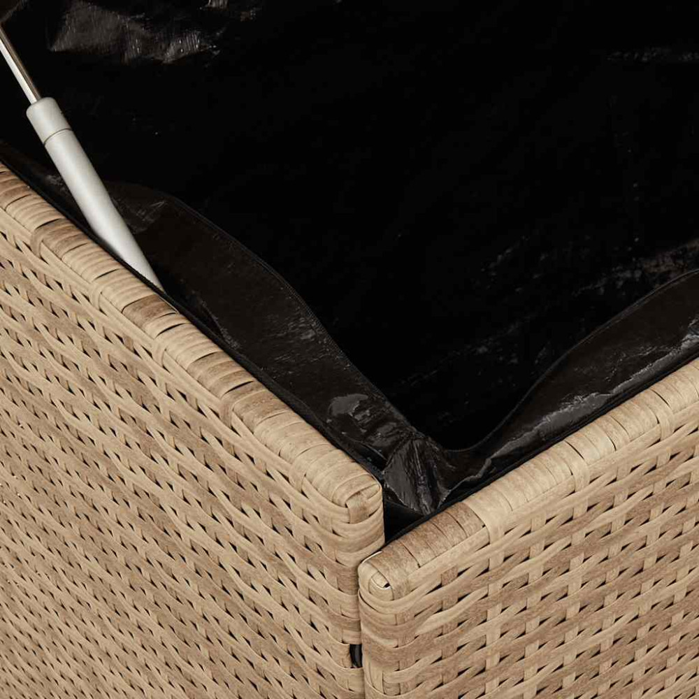 Produktbild för Trädgårdslåda med hjul blandad beige 110x55x73 cm konstrotting