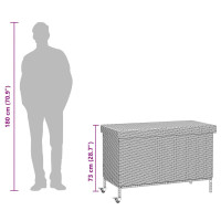 Produktbild för Dynbox på hjul ljusgrå 110x55x73 cm konstrottning