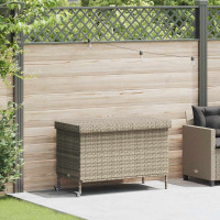 Produktbild för Dynbox på hjul ljusgrå 110x55x73 cm konstrottning