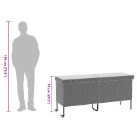 Produktbild för Trädgårdslåda med hjul svart 160x55x75 cm konstrotting