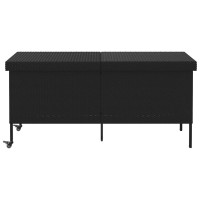 Produktbild för Trädgårdslåda med hjul svart 160x55x75 cm konstrotting