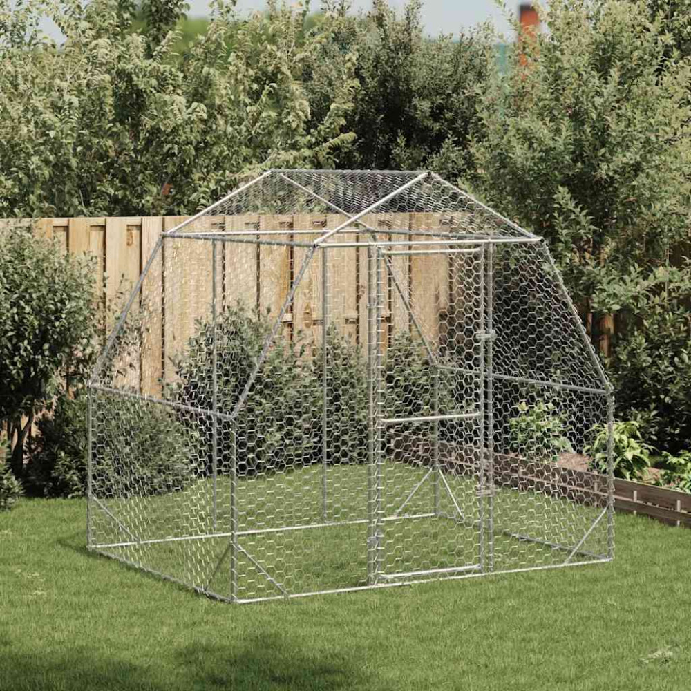 Produktbild för Hönsgård 2,5x2x2,25 m galvaniserat stål