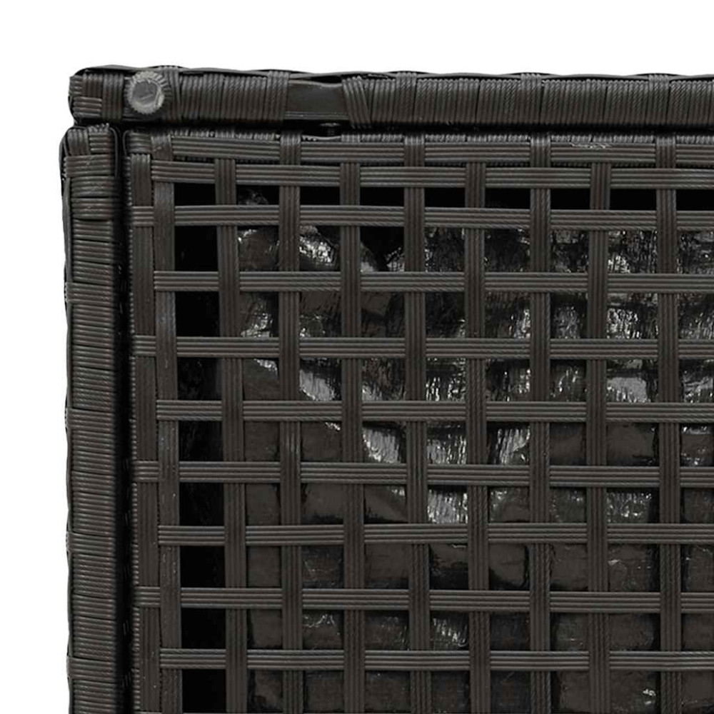 Produktbild för Trädgårdspallar med dynor 2 st svart 40x40x43 cm konstrotting