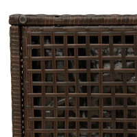 Produktbild för Trädgårdspallar med dynor 2 st, brun 40x40x43 cm konstrotting