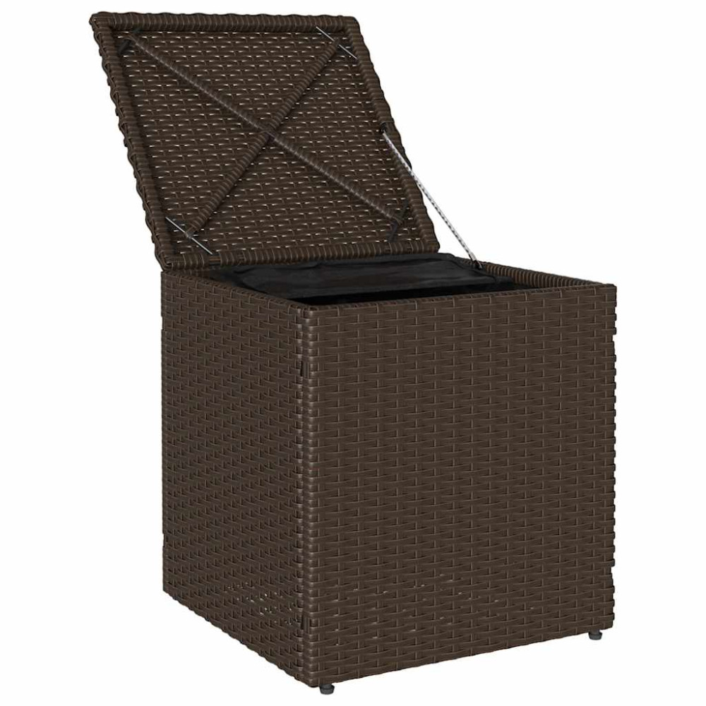Produktbild för Trädgårdspallar med dynor 2 st, brun 40x40x43 cm konstrotting