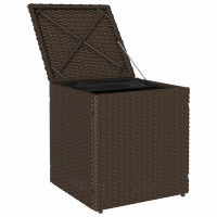 Produktbild för Trädgårdspallar med dynor 2 st, brun 40x40x43 cm konstrotting