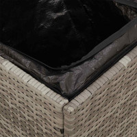Produktbild för Trädgårdspallar med dynor 2 st grå 40x40x43 cm konstrotting