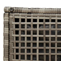 Produktbild för Trädgårdspallar med dynor 2 st grå 40x40x43 cm konstrotting