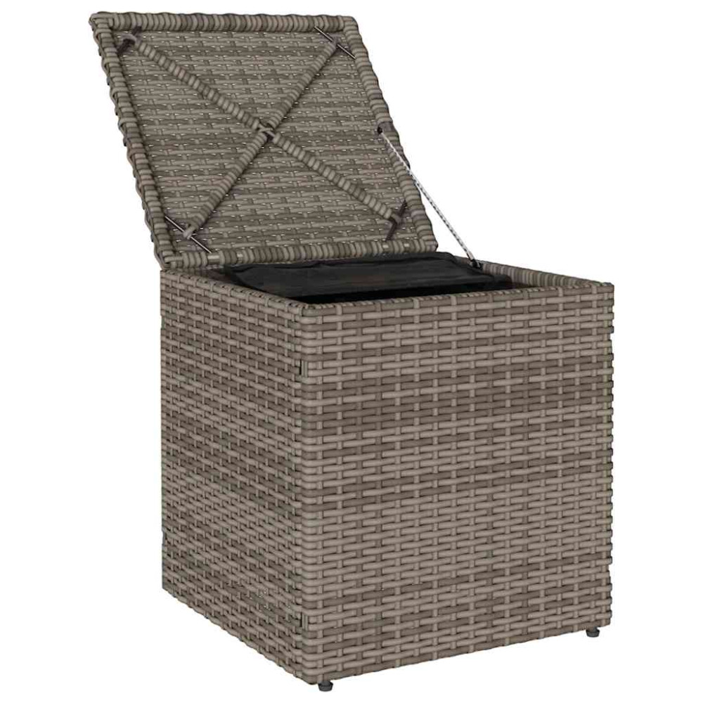 Produktbild för Trädgårdspallar med dynor 2 st grå 40x40x43 cm konstrotting