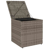 Produktbild för Trädgårdspallar med dynor 2 st grå 40x40x43 cm konstrotting