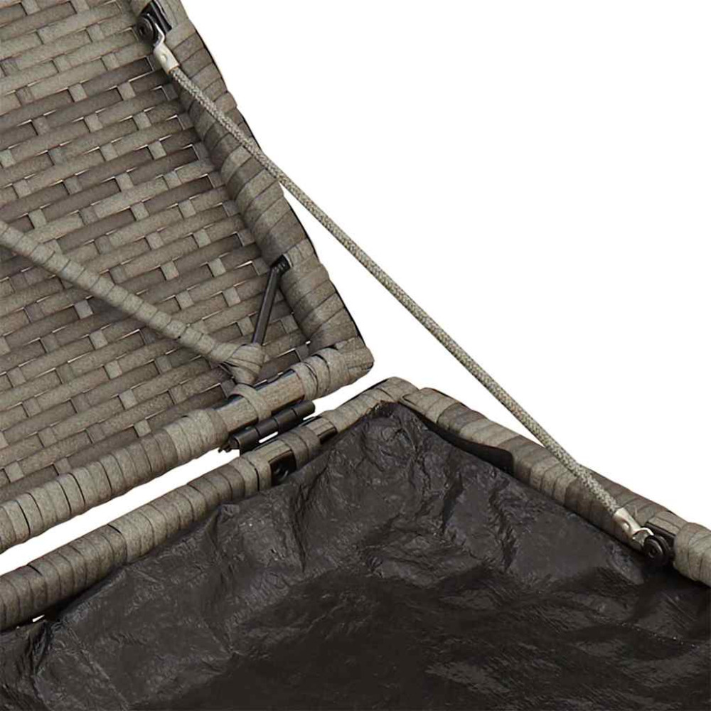 Produktbild för Trädgårdspallar med dynor 2 st grå 40x40x43 cm konstrotting