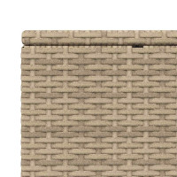 Produktbild för Solsäng med flytande dyna beige konstrotting