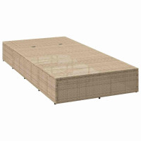 Produktbild för Solsäng med flytande dyna beige konstrotting