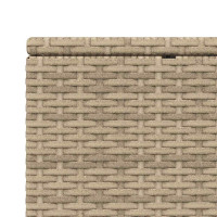 Produktbild för Solsäng med flytande dyna beige konstrotting