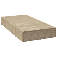Produktbild för Solsäng med flytande dyna beige konstrotting