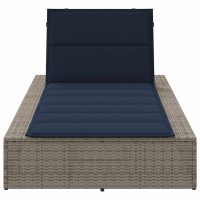 Produktbild för Solsäng med flytande dyna grå konstrotting