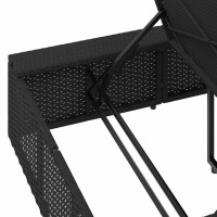 Produktbild för Solsäng med flytande dyna svart konstrotting