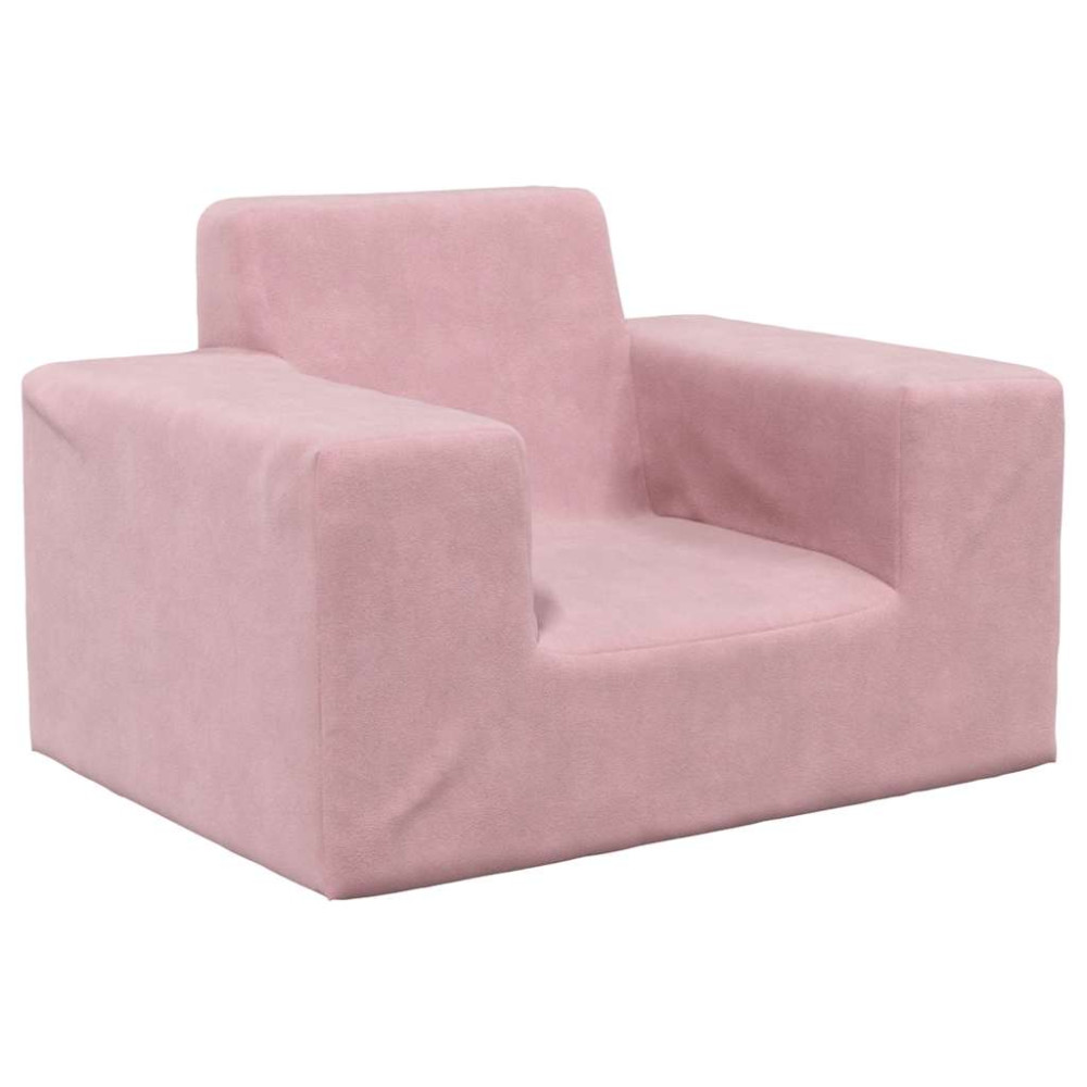 Produktbild för Barnsoffa rosa mjuk plysch