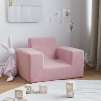 Produktbild för Barnsoffa rosa mjuk plysch