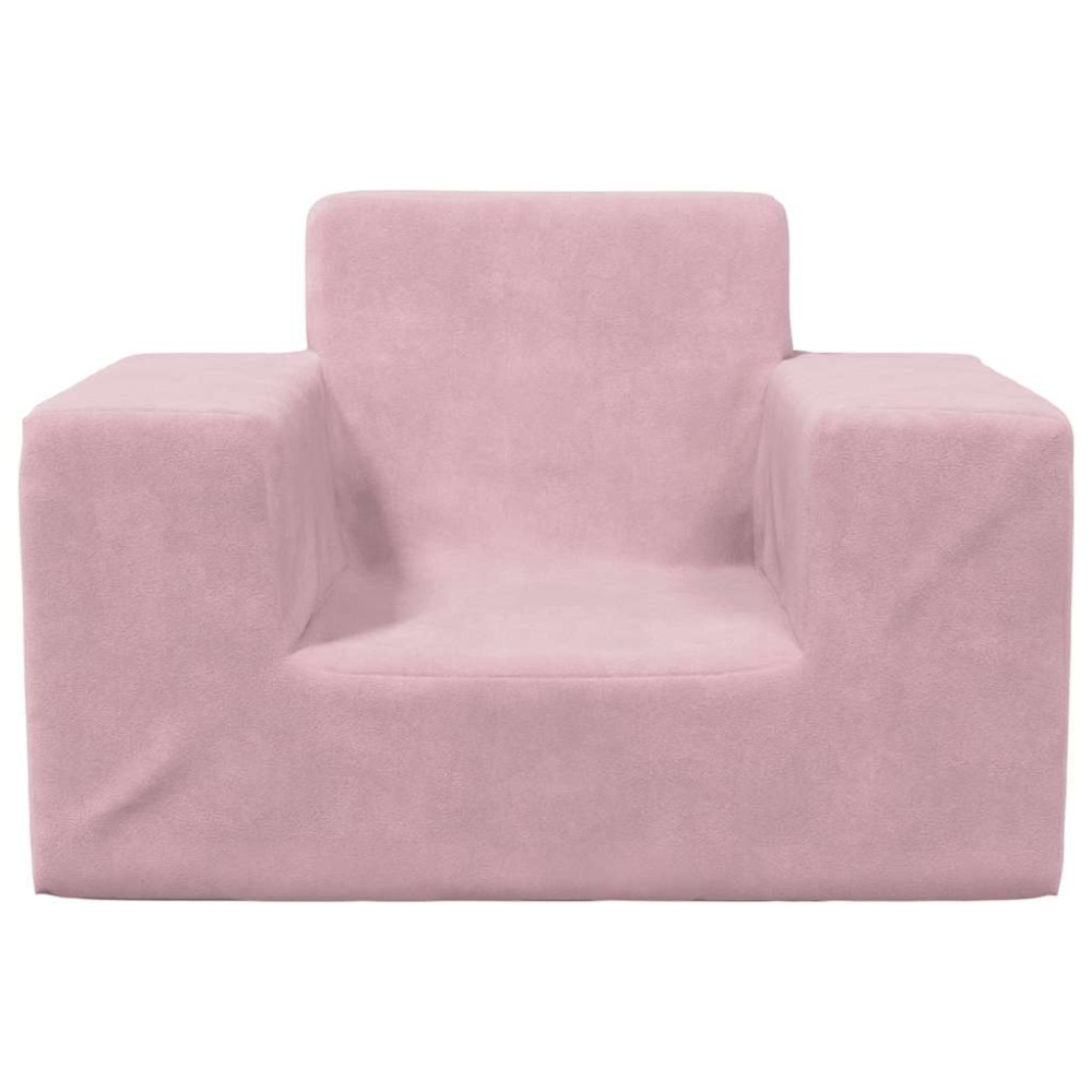 Produktbild för Barnsoffa rosa mjuk plysch