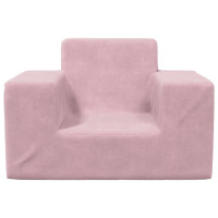 Produktbild för Barnsoffa rosa mjuk plysch