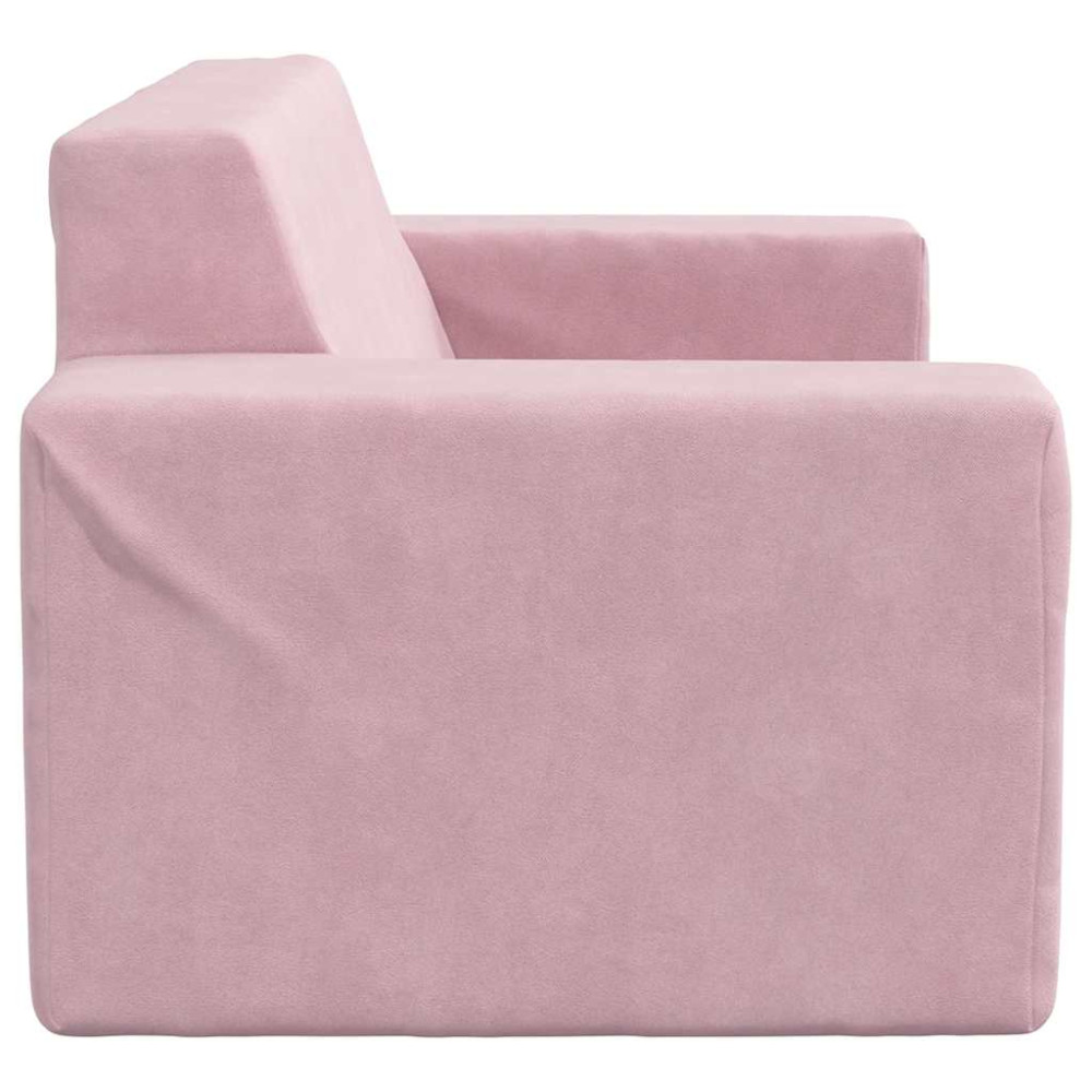 Produktbild för Barnsoffa 2-sits rosa mjuk plysch