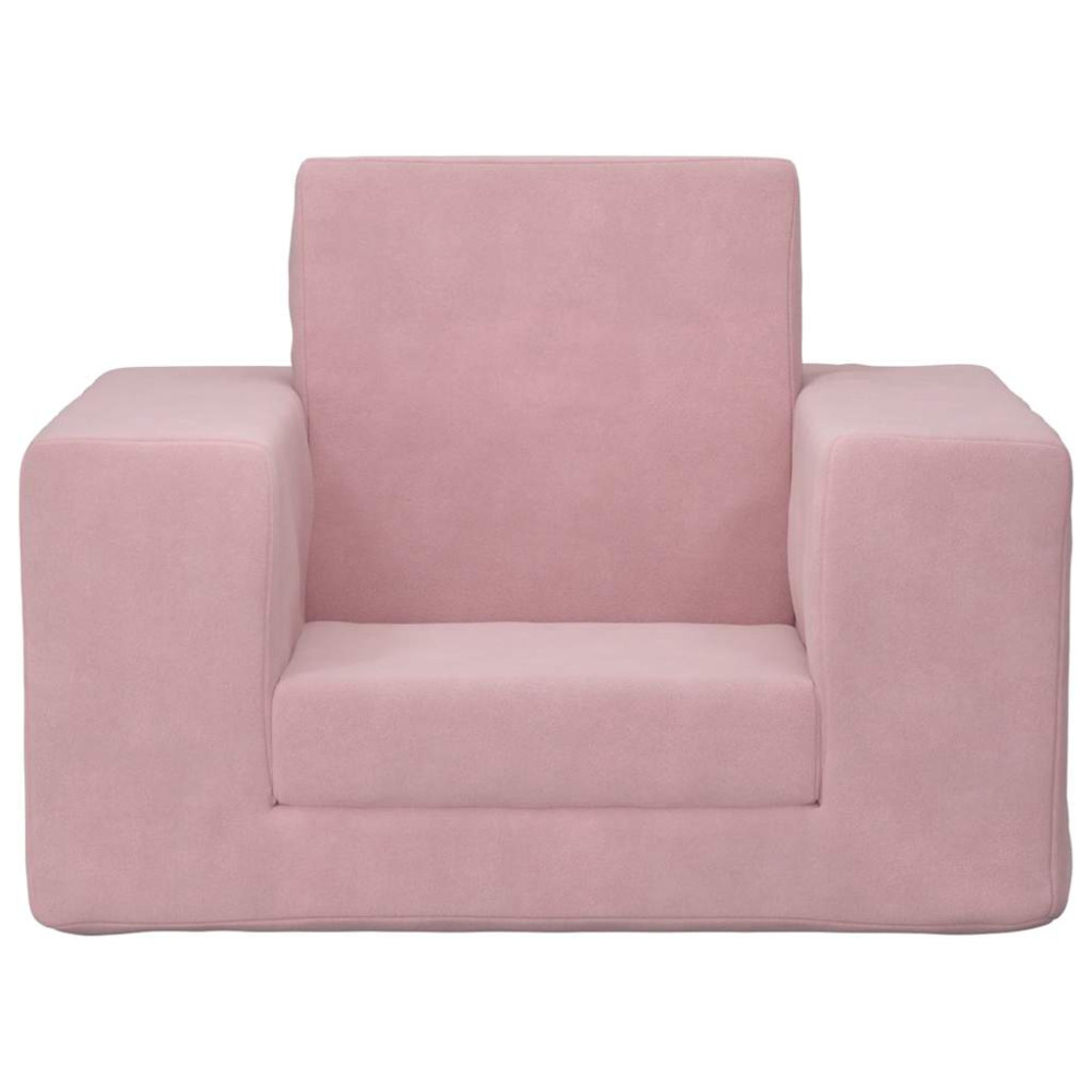 Produktbild för Bäddsoffa för barn rosa mjuk plysch