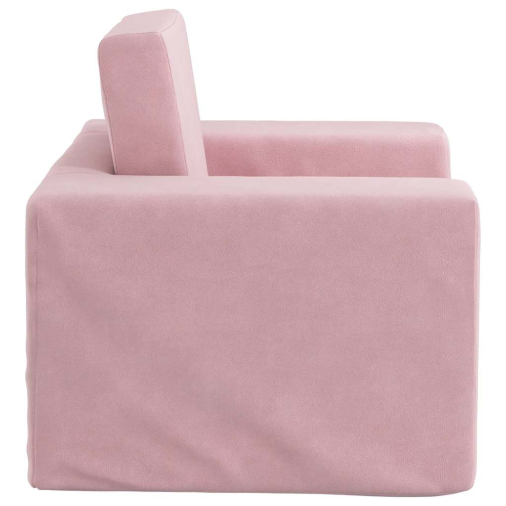 Produktbild för Bäddsoffa för barn rosa mjuk plysch