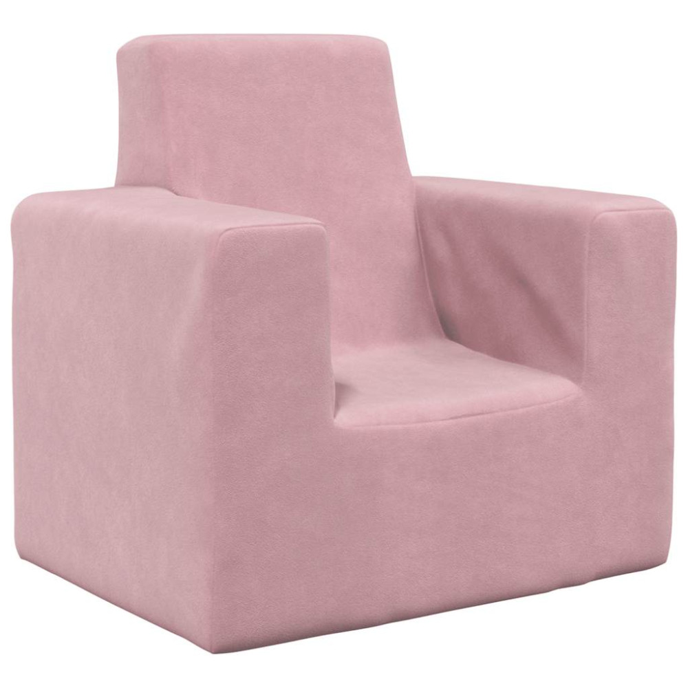 Produktbild för Barnsoffa rosa mjuk plysch