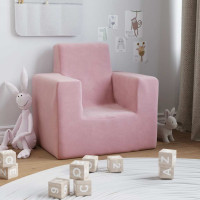 Produktbild för Barnsoffa rosa mjuk plysch