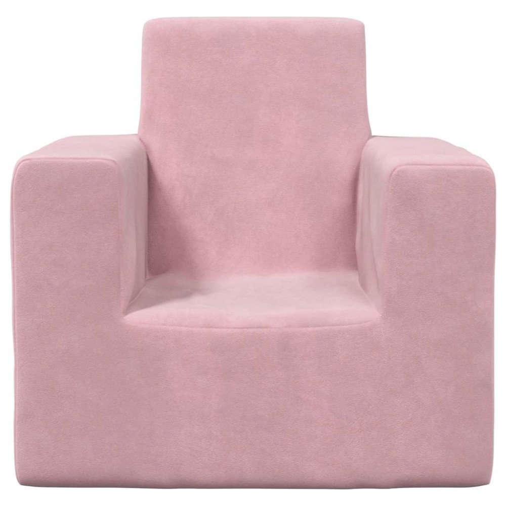 Produktbild för Barnsoffa rosa mjuk plysch