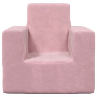 Produktbild för Barnsoffa rosa mjuk plysch