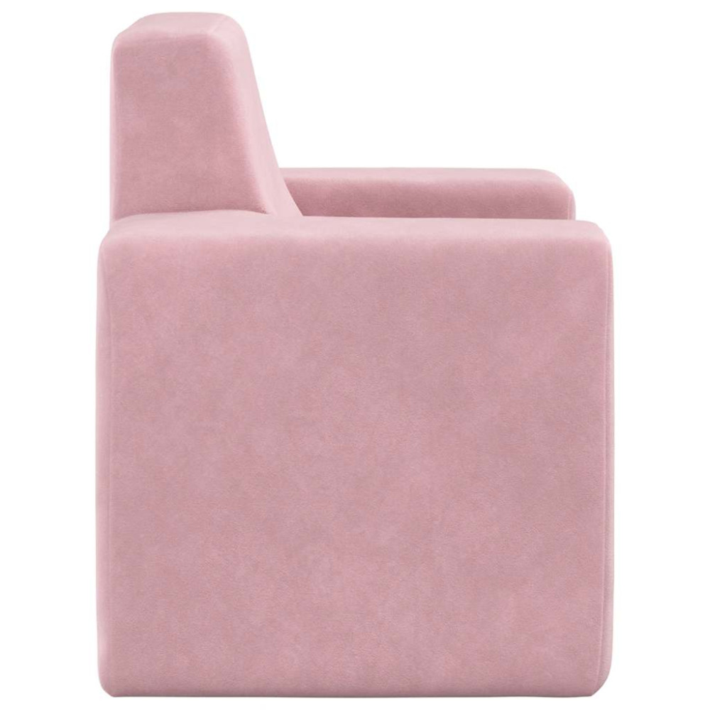 Produktbild för Barnsoffa rosa mjuk plysch