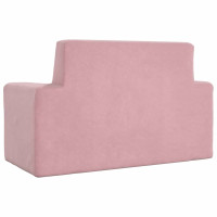 Produktbild för Barnsoffa 2-sits rosa mjuk plysch