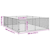 Produktbild för Hundkoja utomhus med dörr 3x4x1 m galvaniserat stål