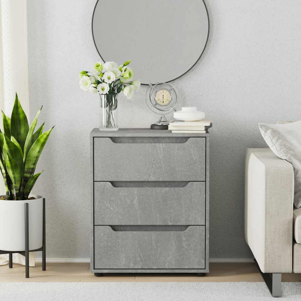 Produktbild för Skänk VISNES betonggrå 60x40x73 cm konstruerat trä