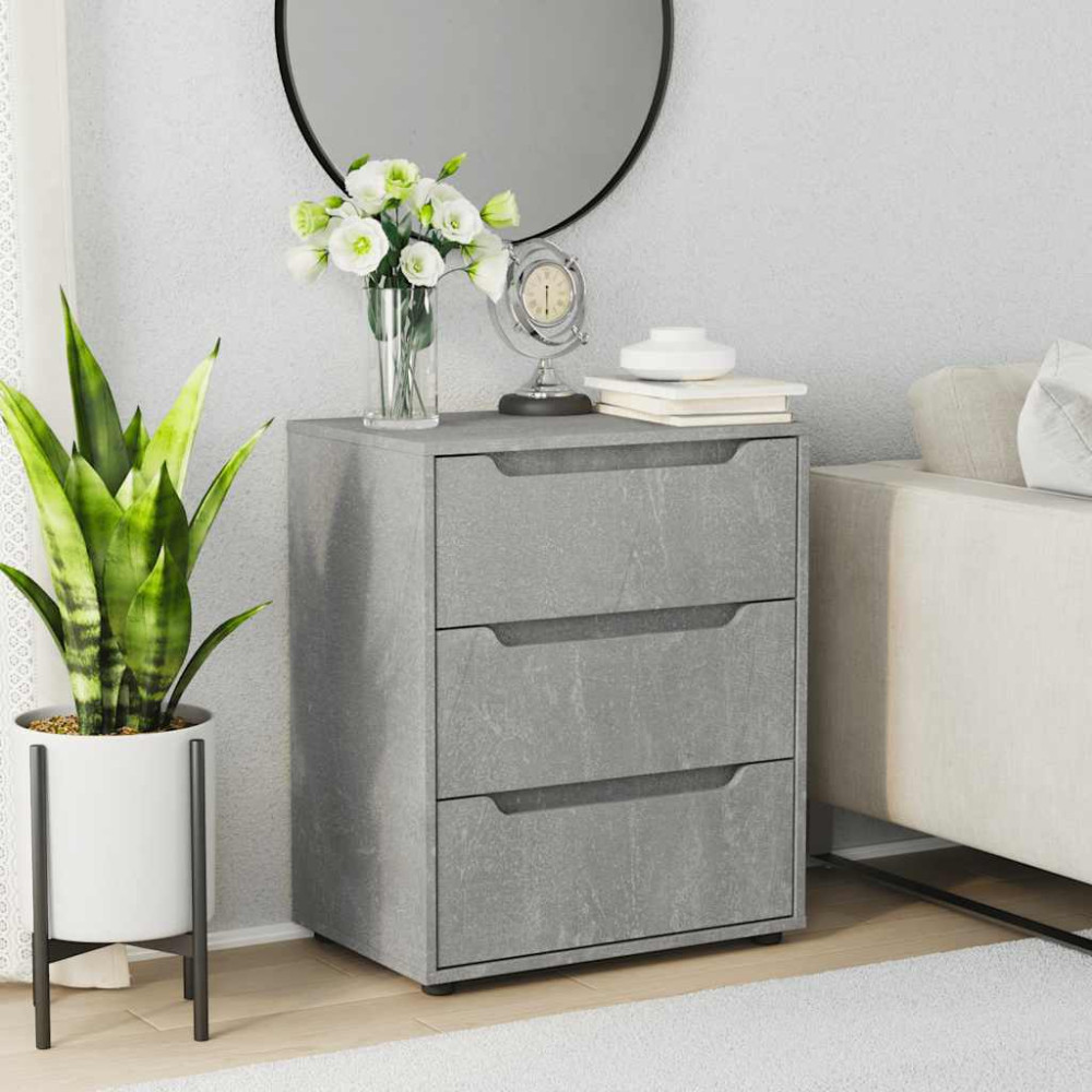 Produktbild för Skänk VISNES betonggrå 60x40x73 cm konstruerat trä