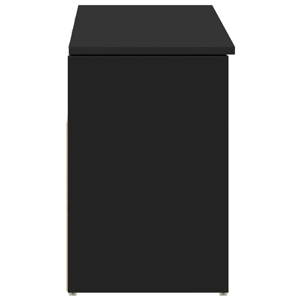 Produktbild för Skobänk svart 102x30,5x45 cm konstruerat trä