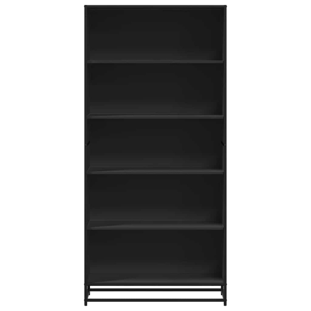 Produktbild för Bokhylla svart 80,5x35x170,5 cm konstruerat trä