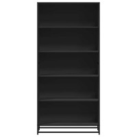 Produktbild för Bokhylla svart 80,5x35x170,5 cm konstruerat trä