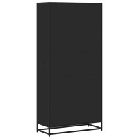 Produktbild för Bokhylla svart 80,5x35x170,5 cm konstruerat trä