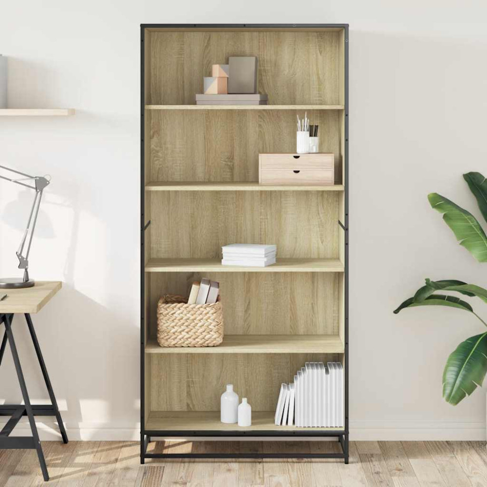 Produktbild för Bokhylla sonoma-ek 80,5x35x170,5 cm konstruerat trä