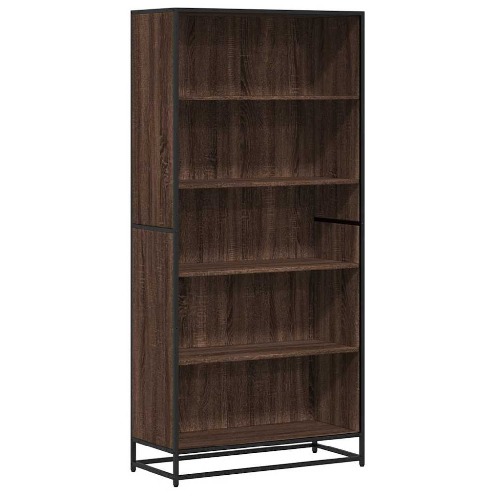 Produktbild för Bokhylla brun ek 80,5x35x170,5 cm konstruerat trä