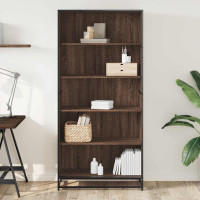 Produktbild för Bokhylla brun ek 80,5x35x170,5 cm konstruerat trä