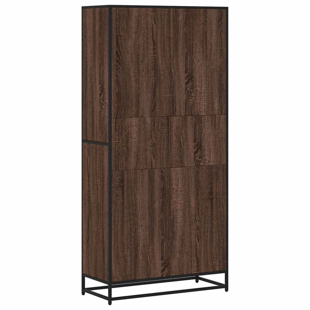 Produktbild för Bokhylla brun ek 80,5x35x170,5 cm konstruerat trä