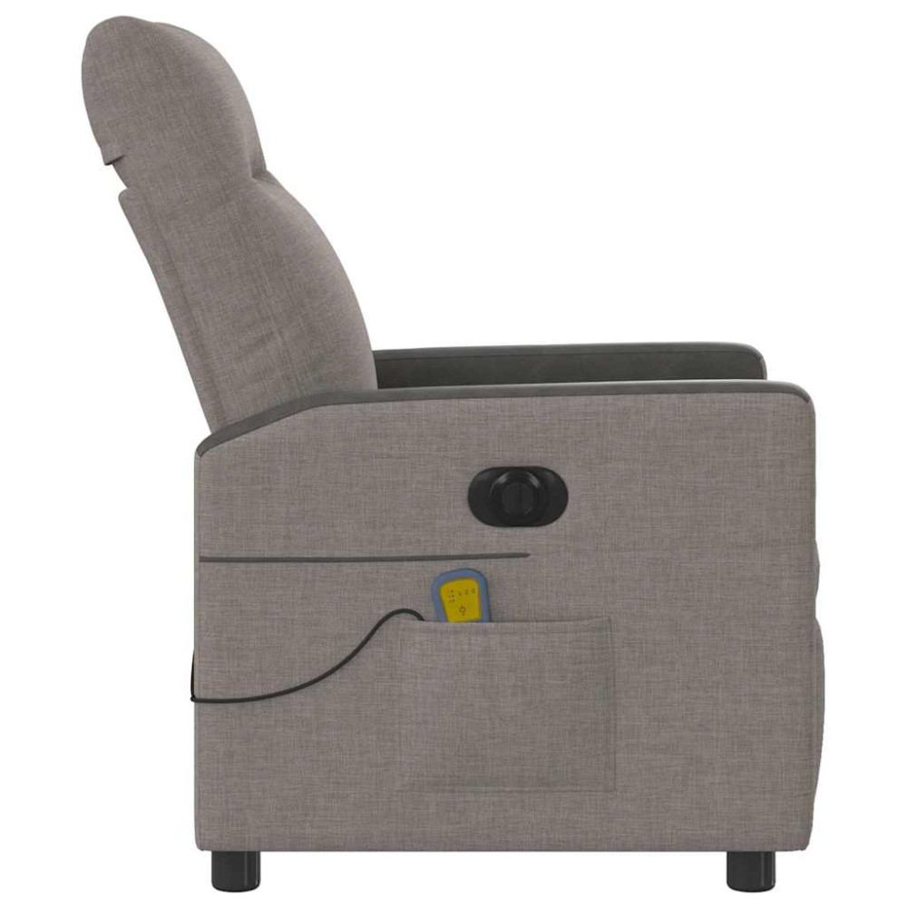 Produktbild för Elektrisk massagefåtölj taupe tyg