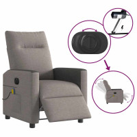 Produktbild för Elektrisk massagefåtölj taupe tyg